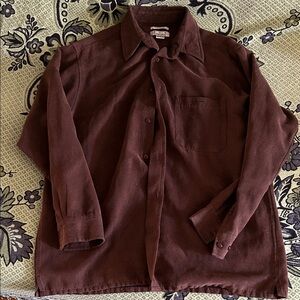 Ron Chereskin suedes luxe Brown Button-Up Shirt